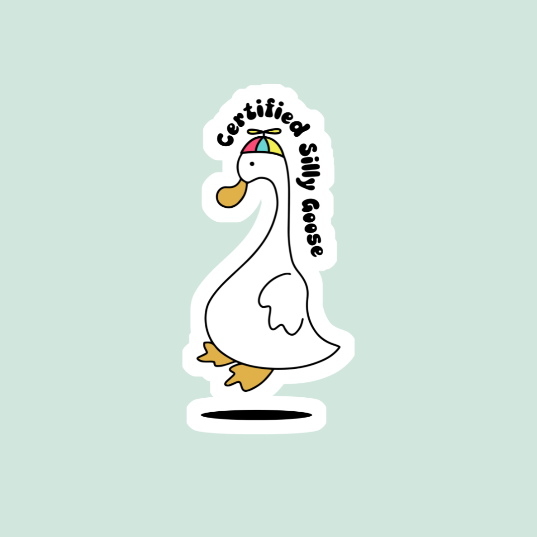 Certified Silly Goose with Hat Sticker Twig Creations