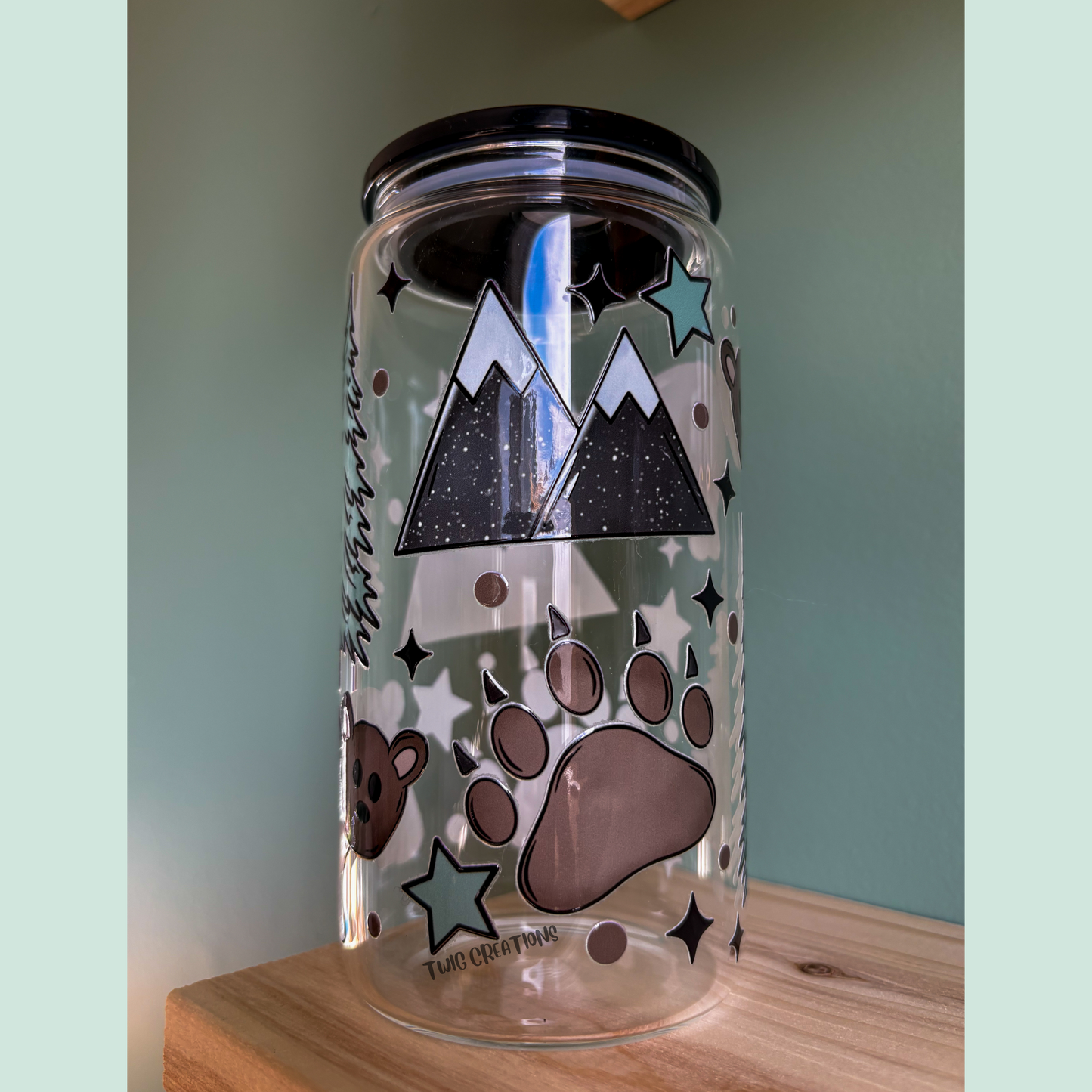 Bear Country 16 oz Glass Cup