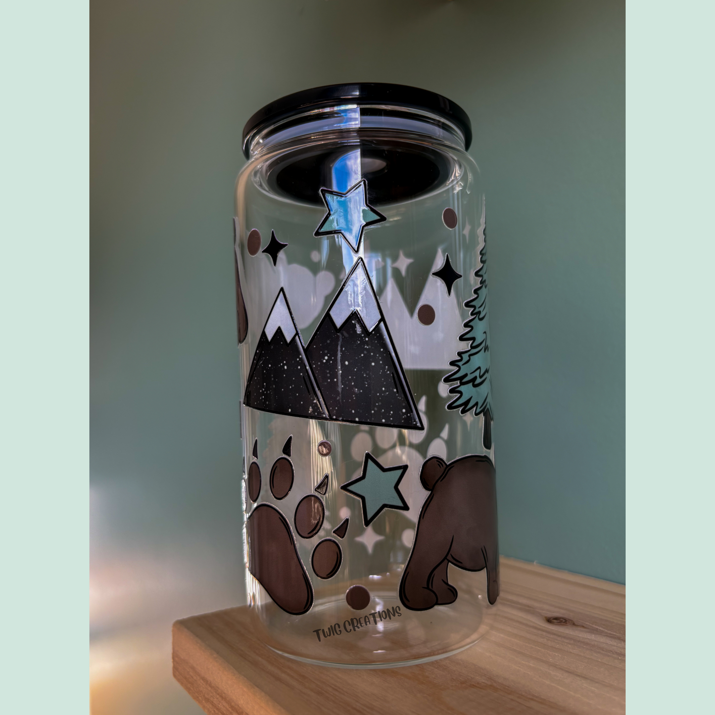 Bear Country 16 oz Glass Cup