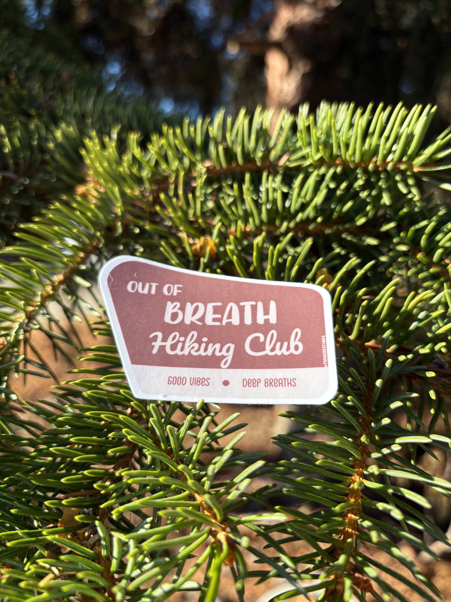 Out of breath hiking club Sticker Twig Creations