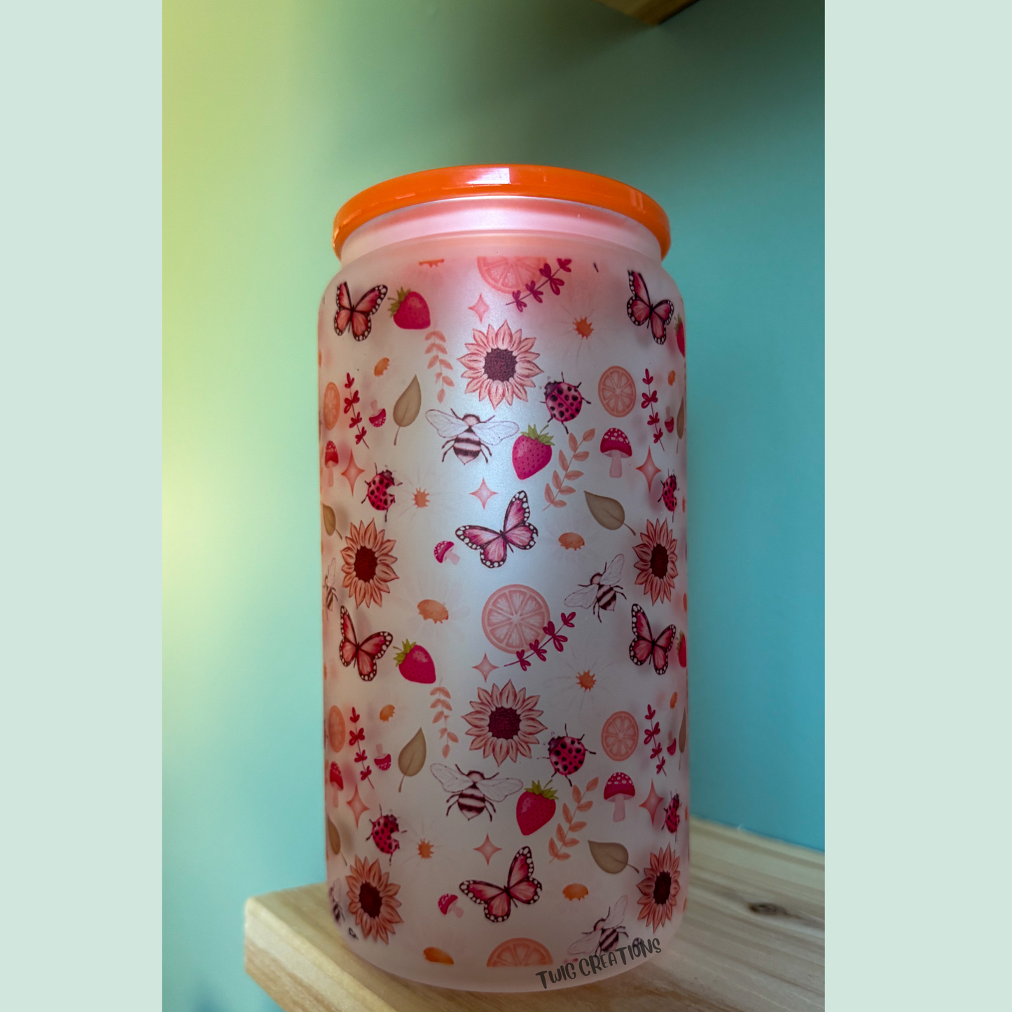 Sun-kissed Meadow Frosted 16 oz Glass Cup
