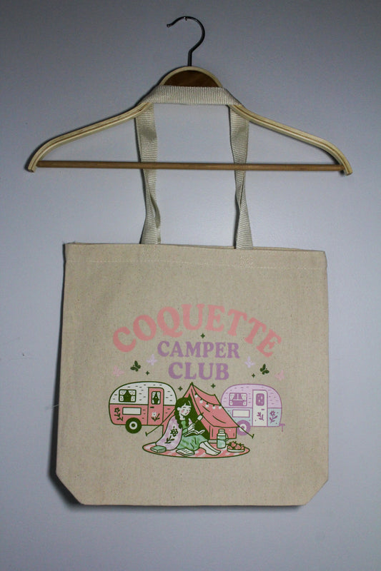 Coquette Camper Club Canvas Tote Bag Twig Creations
