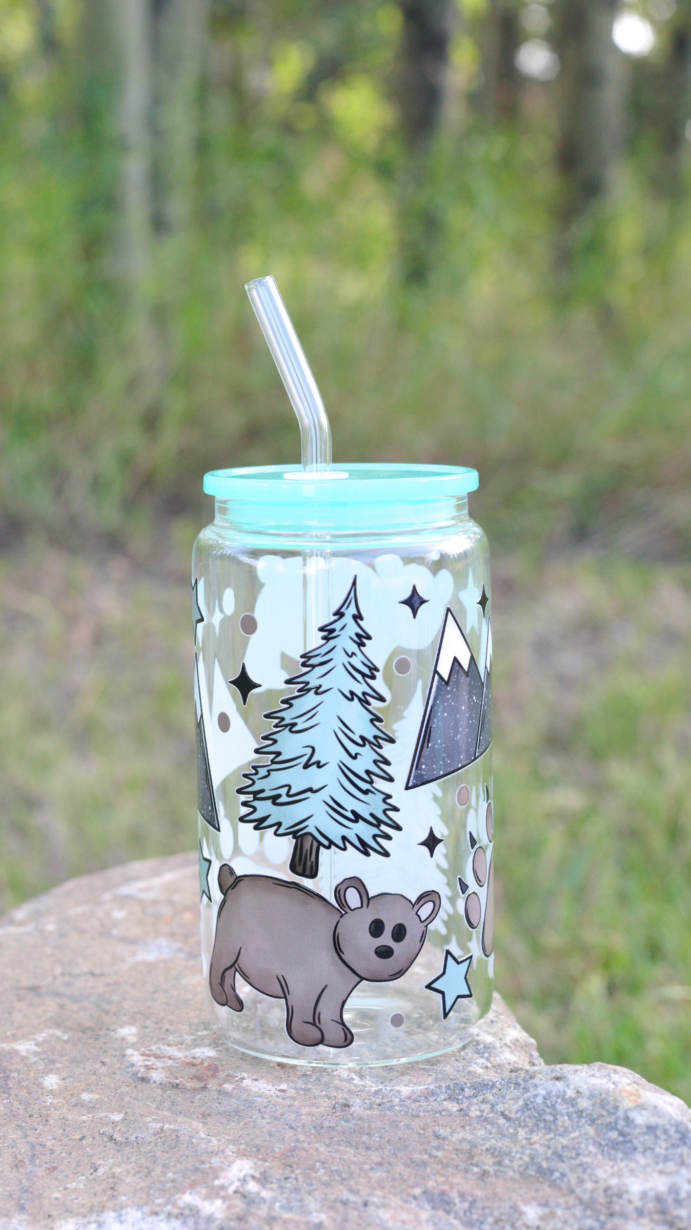 Bear Country 16 oz Glass Cup