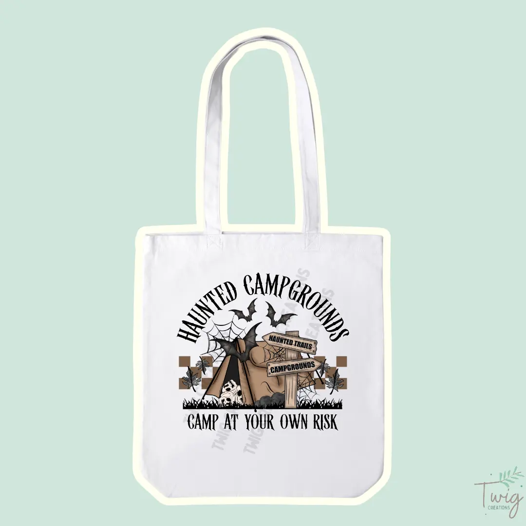 Haunted Campgrounds Tote Bag Twig Creations
