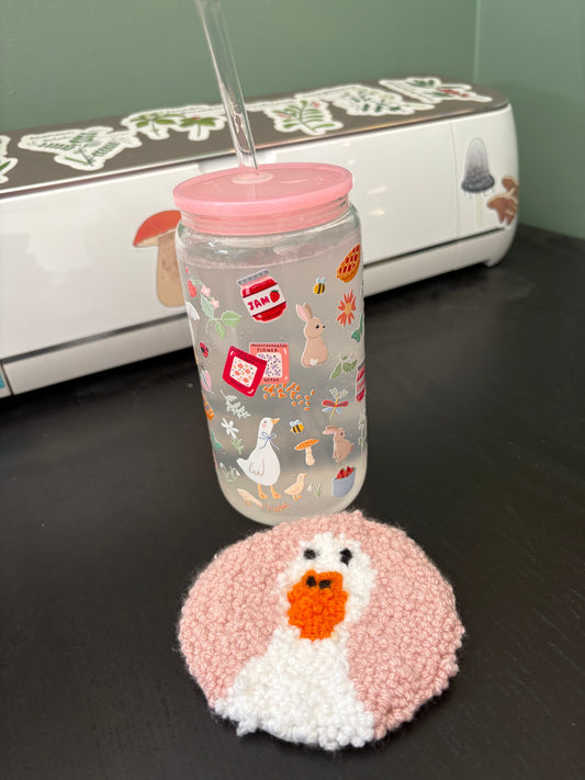 Punch Needle Silly Goose Coaster Twig Creations