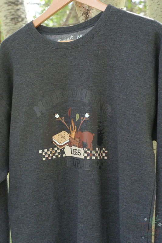More Camping, Less People Crewneck Twig Creations