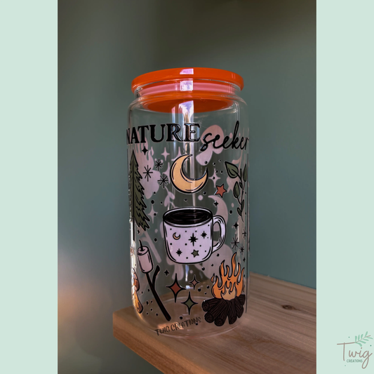 Nature Seeker 16 oz Glass Cup Twig Creations