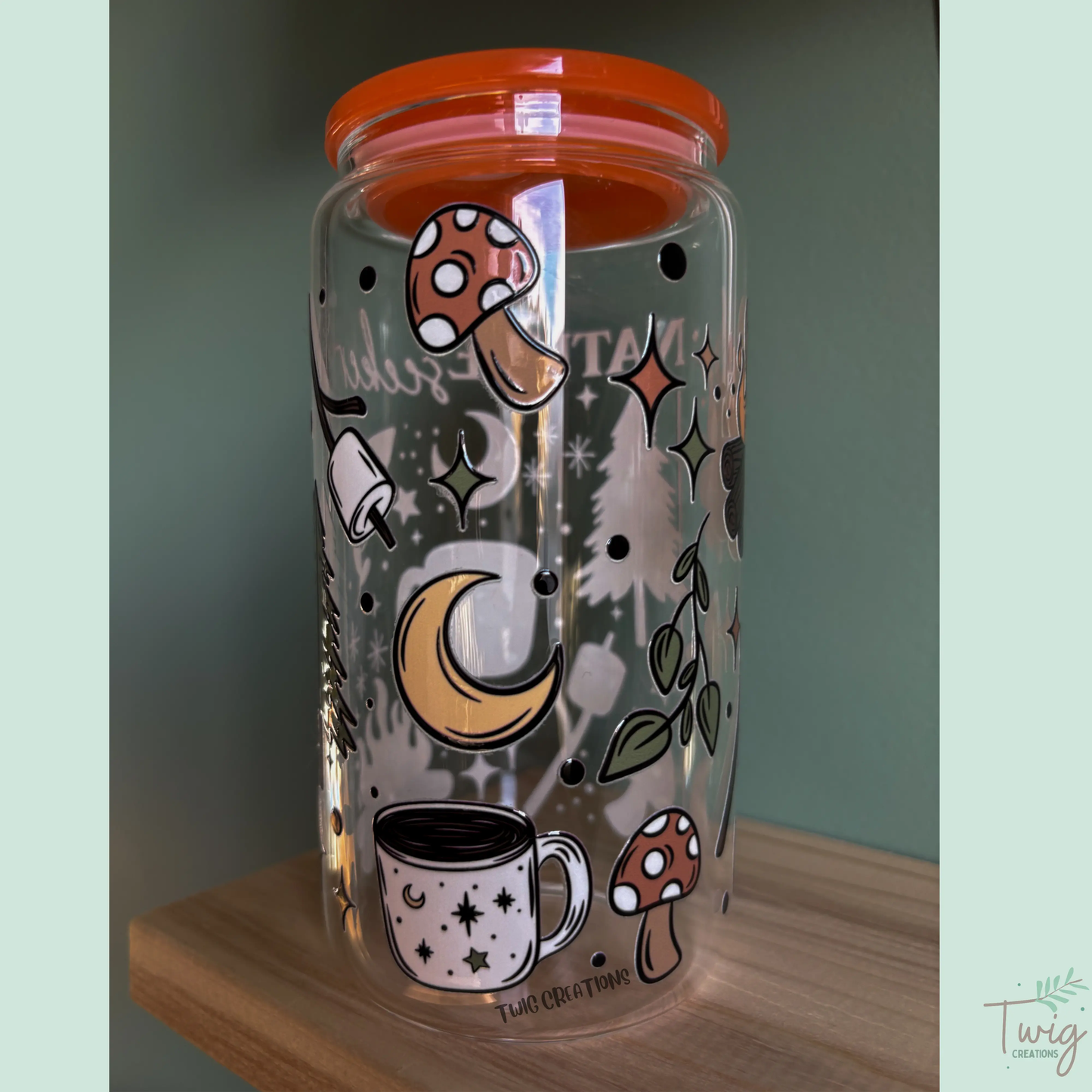 Nature Seeker 16 oz Glass Cup Twig Creations