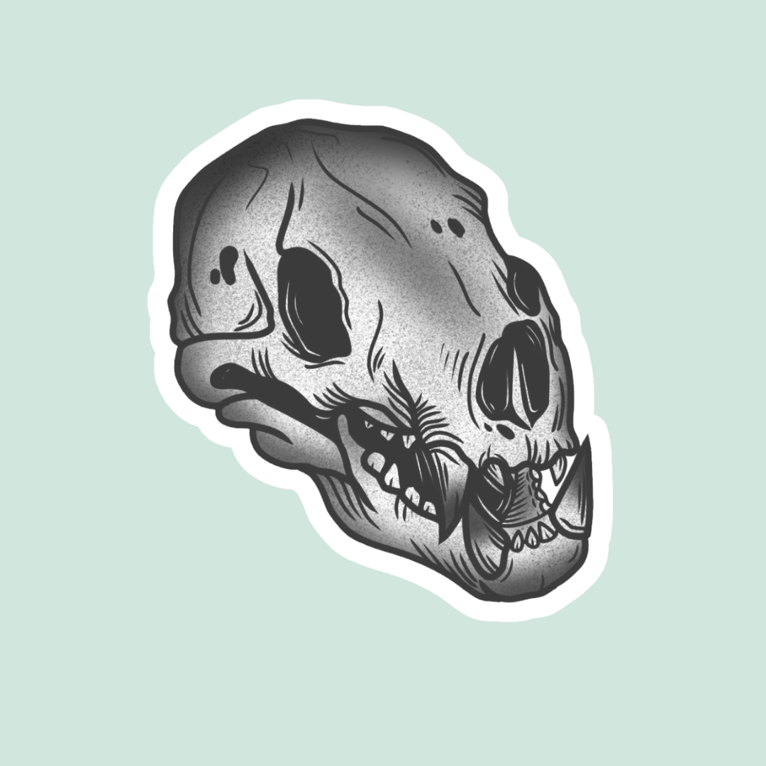 Canine Skull Sticker Twig Creations