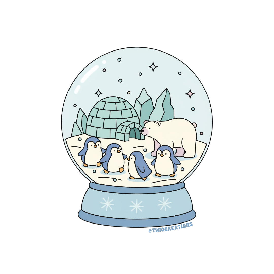Snow Globe Sticker Twig Creations