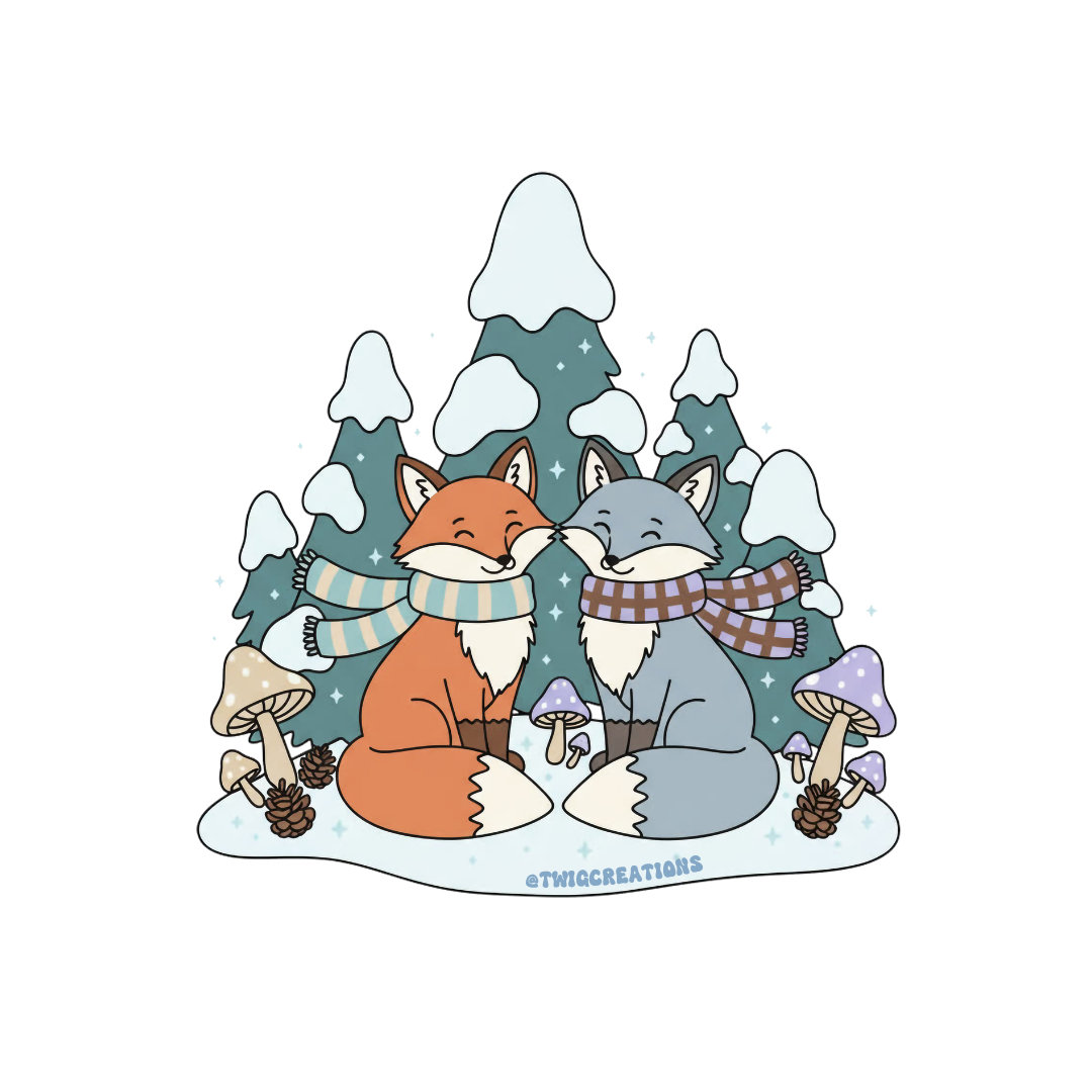 Frosty Foxes Sticker Twig Creations
