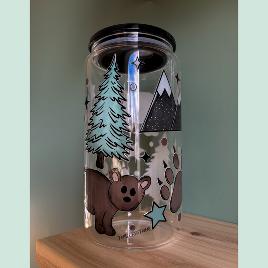 Bear Country 16 oz Glass Cup