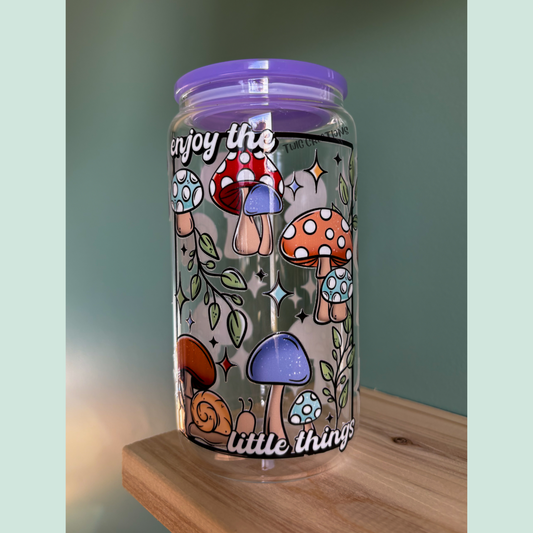 Enjoy the Little Things 16 oz Glass Cup