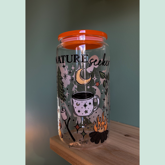 Nature Seeker 16 oz Glass Cup