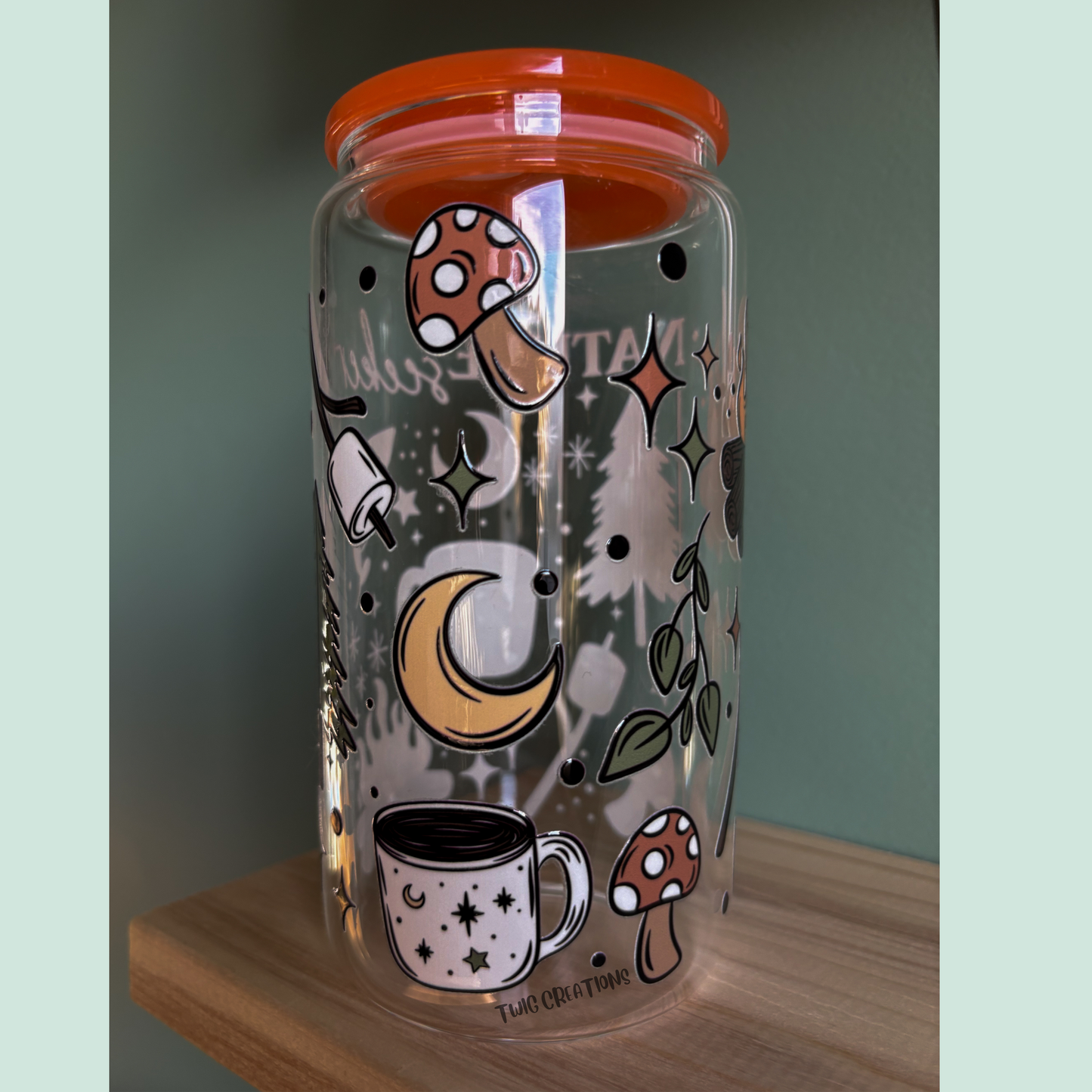 Nature Seeker 16 oz Glass Cup