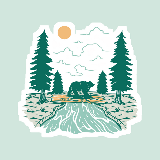 Bear Crossing Sticker