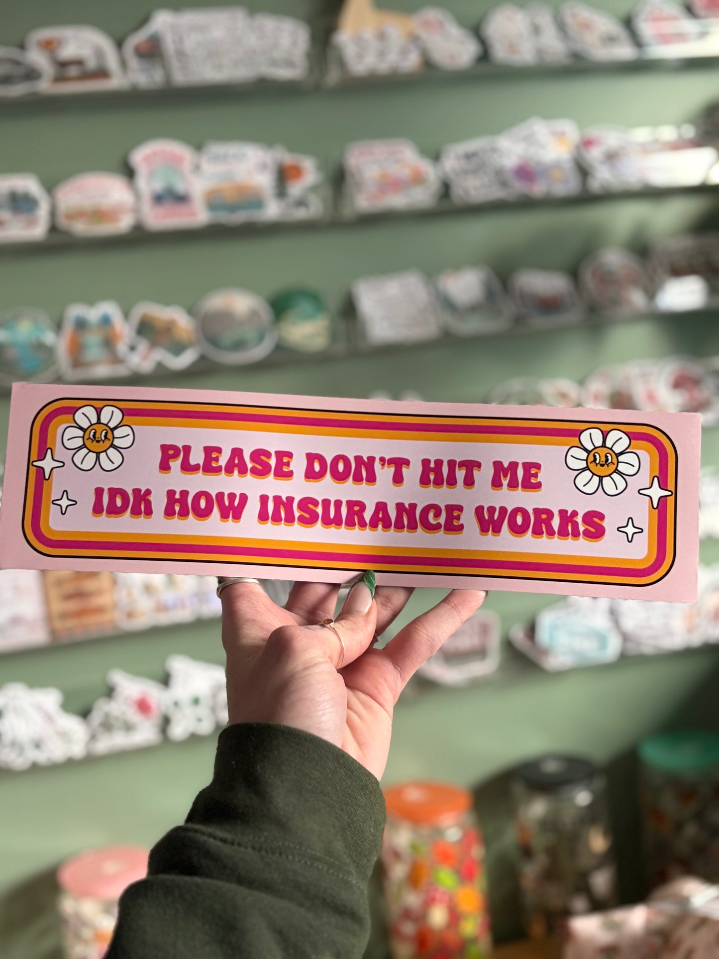 Please Don't Hit Me Car Bumper Magnet Twig Creations
