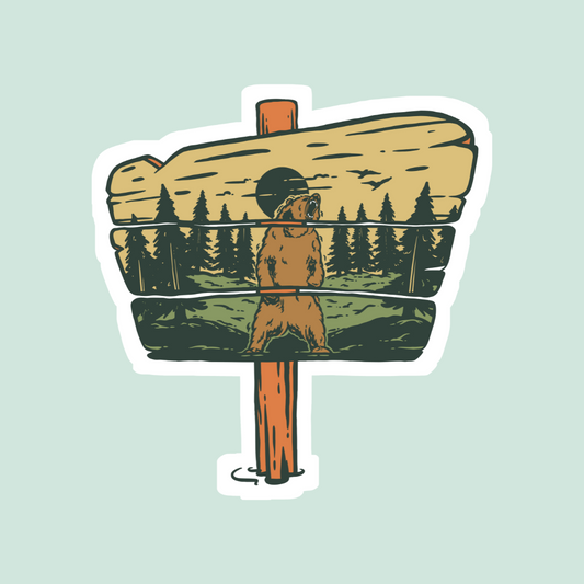 National Park Sign with Bear Sticker
