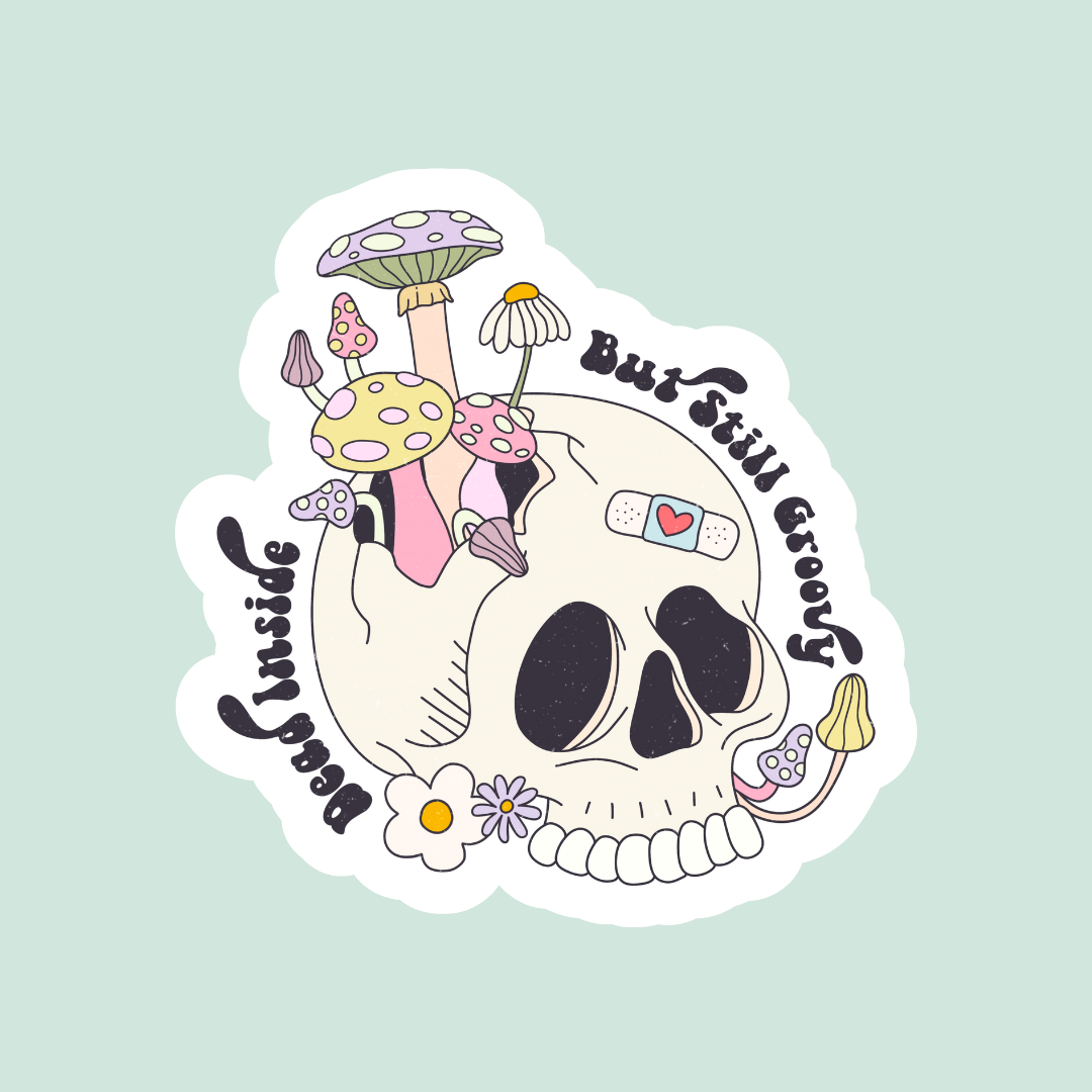 Dead Inside but Still Groovy Sticker
