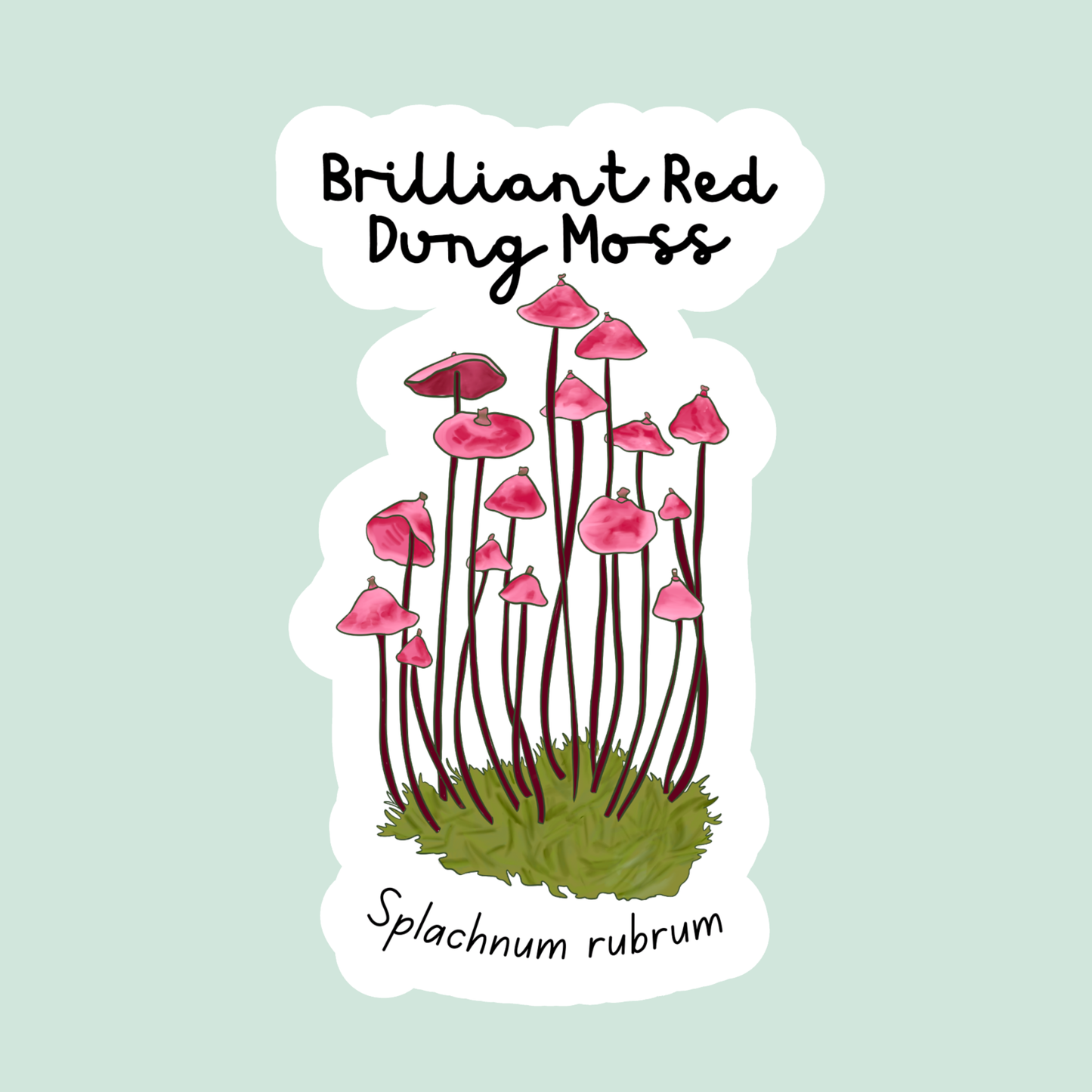 Brilliant Red Dung Moss Sticker Twig Creations