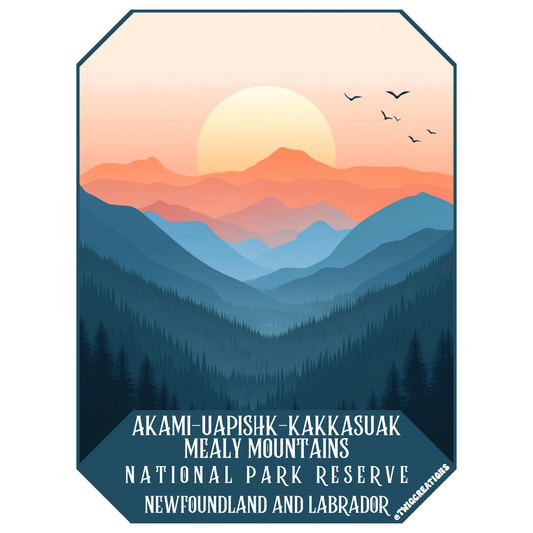 Akami-Uapishk-KakKasuak-Mealy Mountains National Park Reserve Sticker Twig Creations