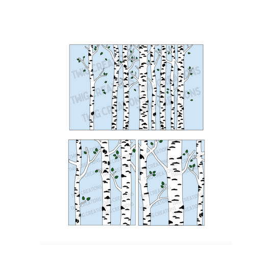 Birch Trees Rainbow Window Cling Bundle Twig Creations