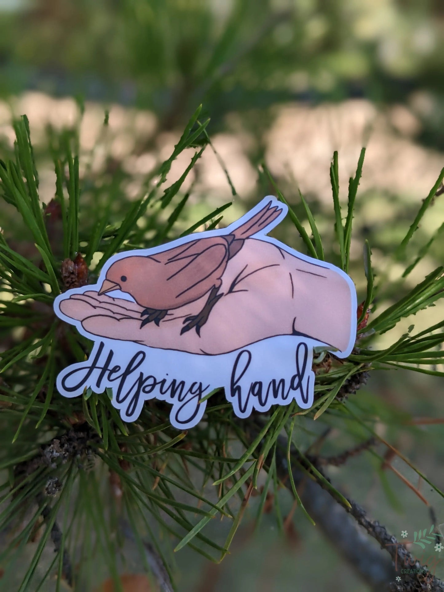 Bird in Hand Sticker Twig Creations