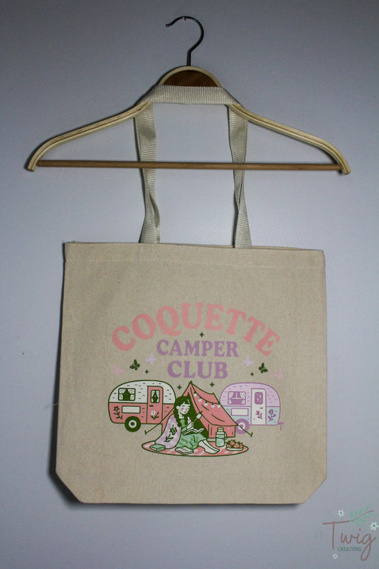 Coquette Camper Club Canvas Tote Bag