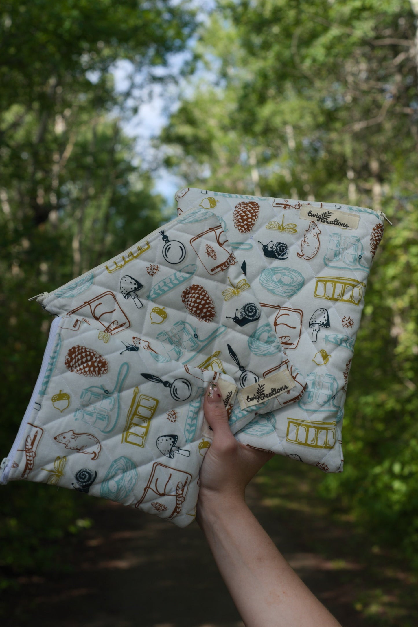 Quilted Cotton Zipper Pouch Twig Creations