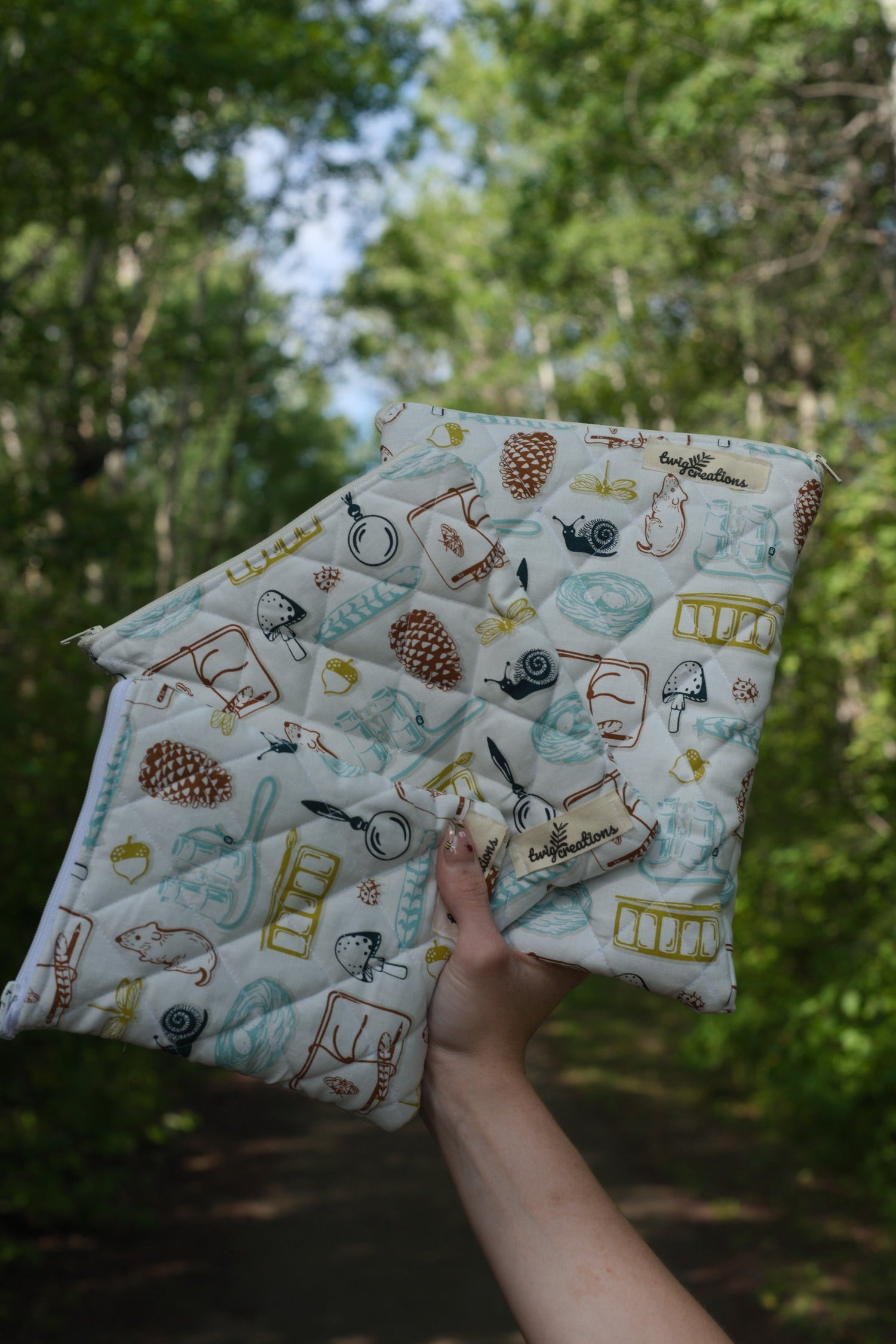 Quilted Cotton Zipper Pouch Twig Creations