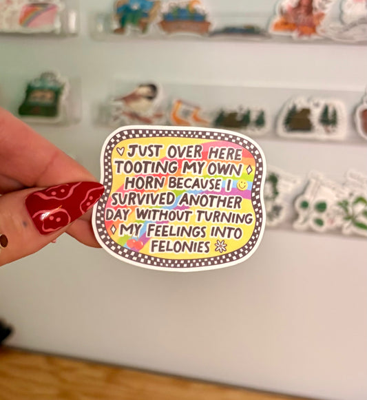 Tooting my own horn Sticker Twig Creations