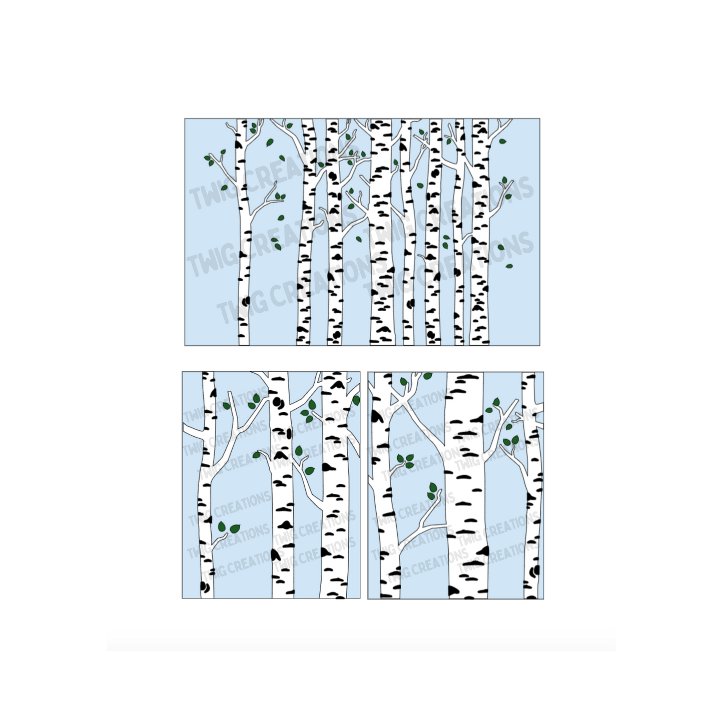 Birch Trees Rainbow Window Cling Bundle Twig Creations