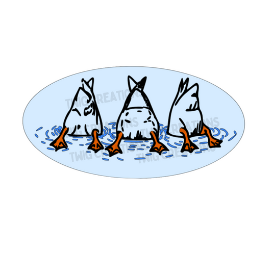 Three Dabbling Ducks Rainbow Window Cling