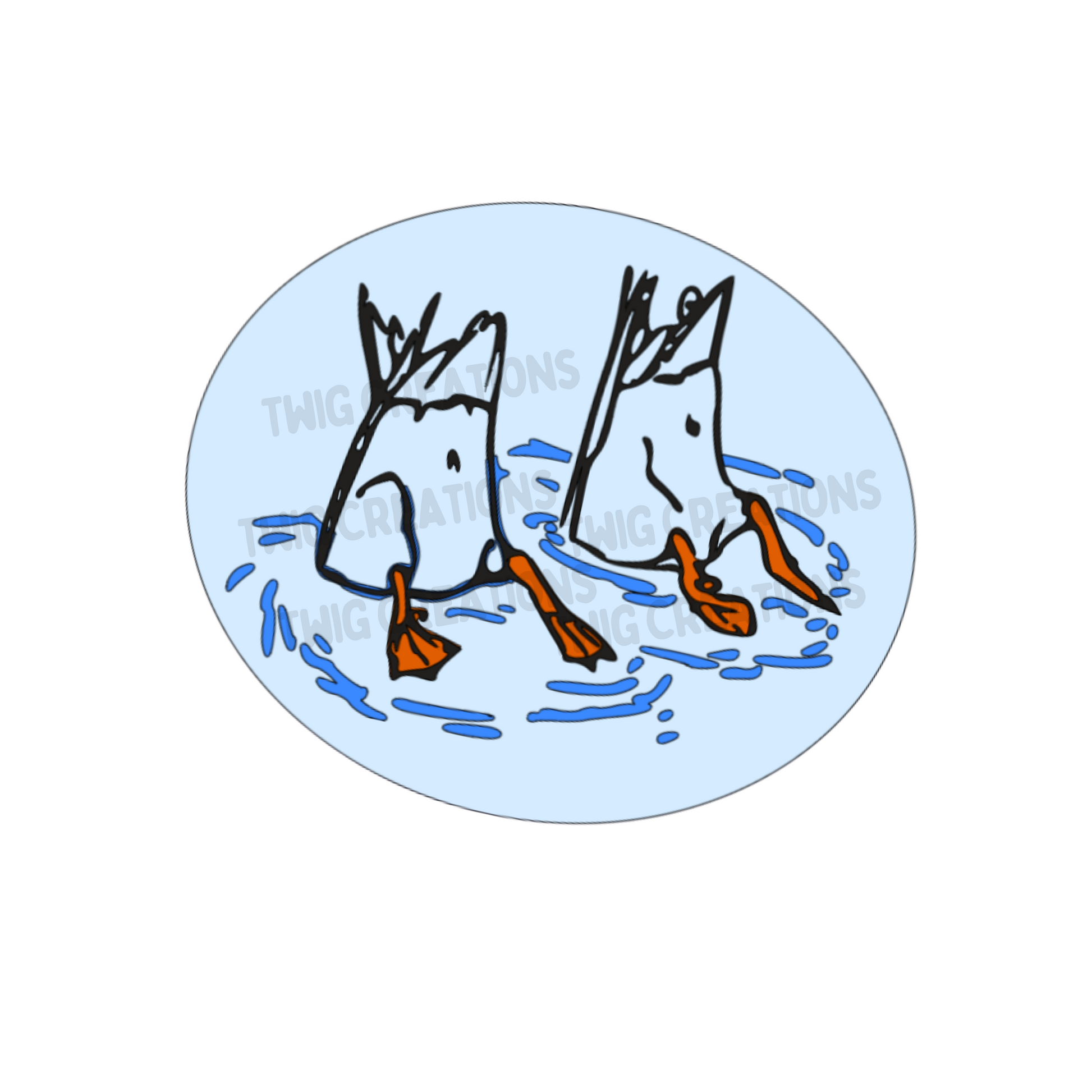 Two Dabbling Ducks Rainbow Window Cling Twig Creations