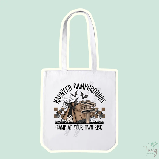 Haunted Campgrounds Tote Bag Twig Creations