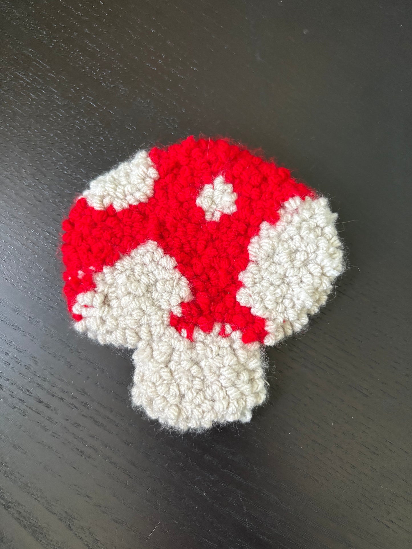 Punch Needle Mushroom Coaster