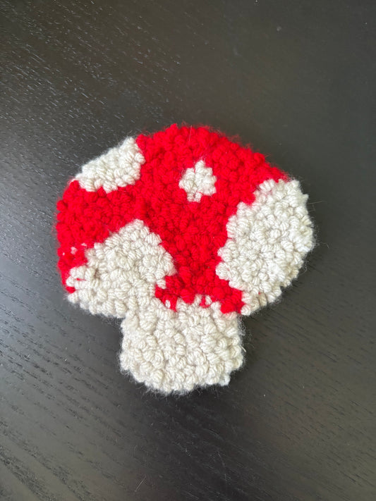 Punch Needle Mushroom Coaster