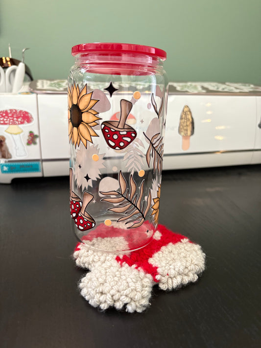 Punch Needle Mushroom Coaster