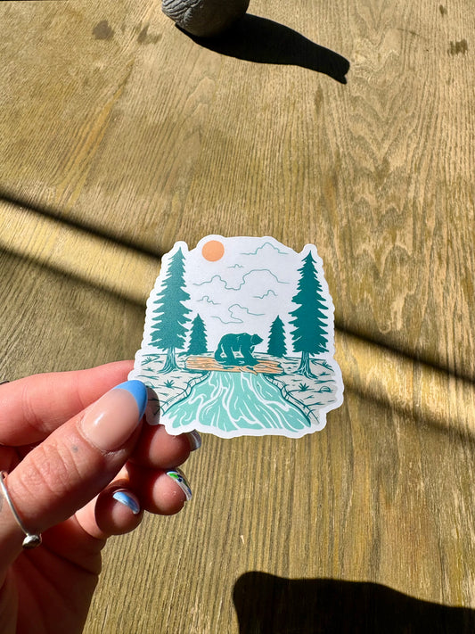 Bear Crossing Sticker