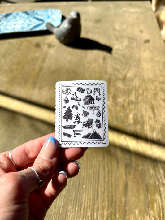 Happy Camper Stamp Sticker