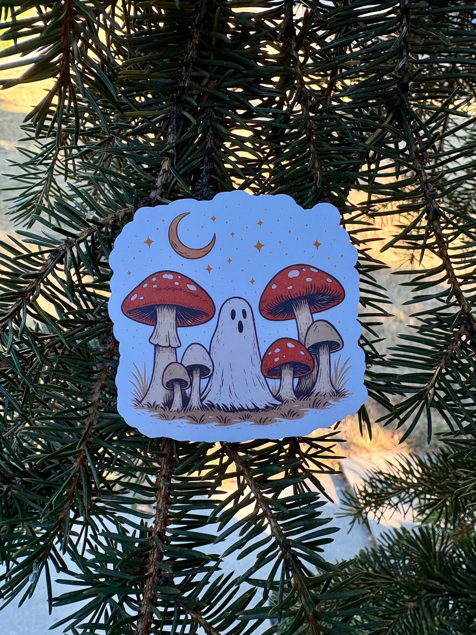 Mushroom Ghost Sticker Twig Creations