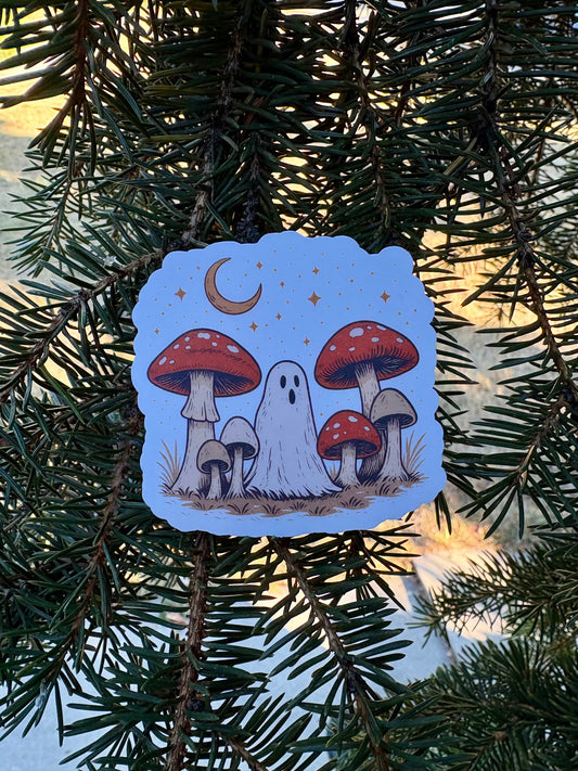 Mushroom Ghost Sticker Twig Creations
