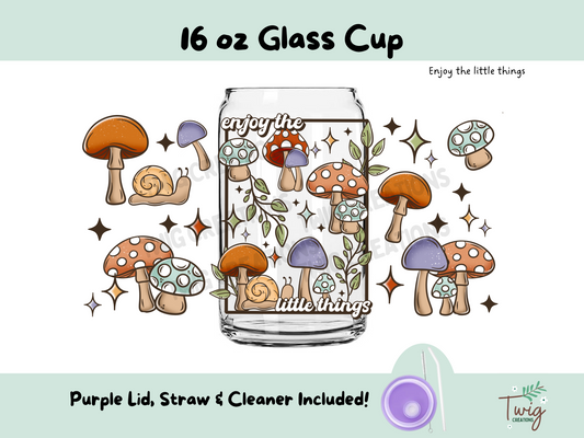 Enjoy the Little Things 16 oz Glass Cup