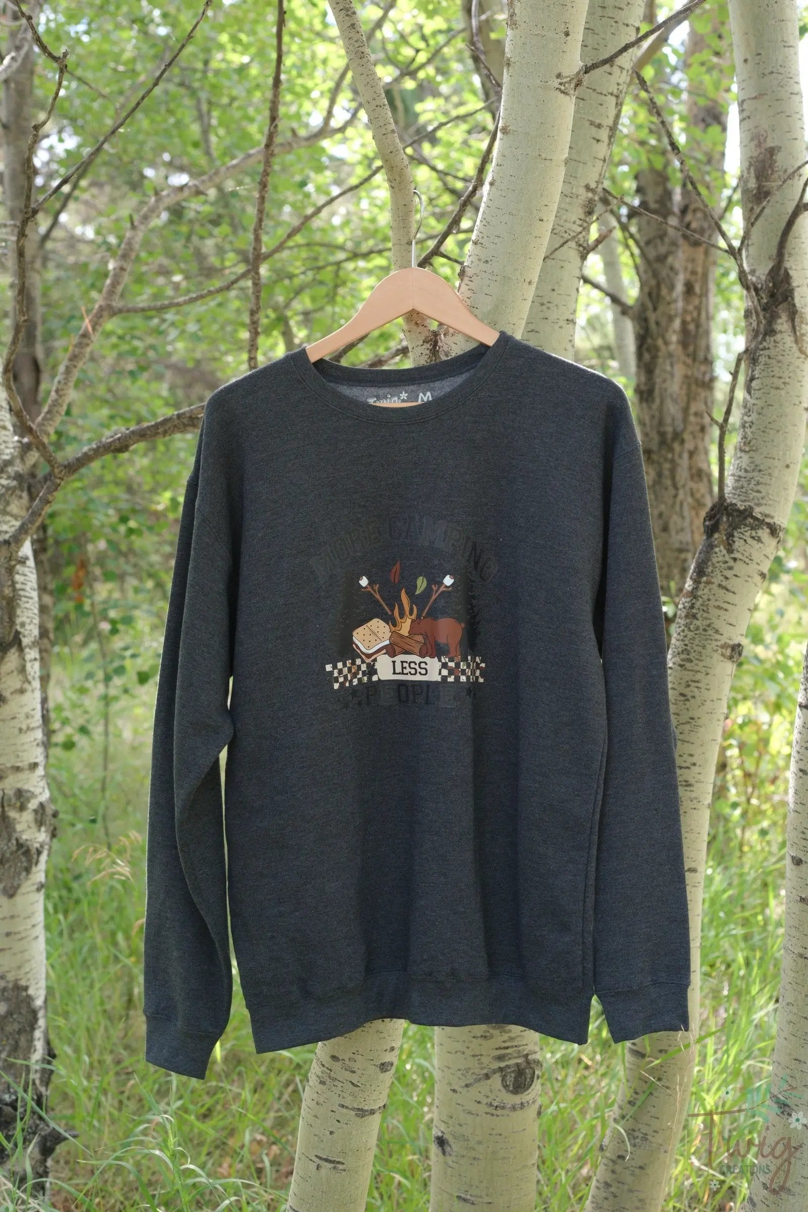 More Camping, Less People Crewneck Twig Creations