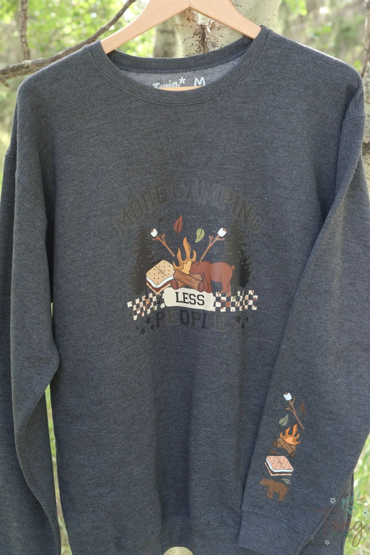 More Camping, Less People Crewneck Twig Creations