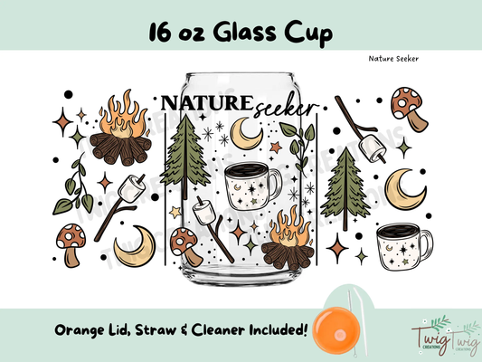 Nature Seeker 16 oz Glass Cup Twig Creations