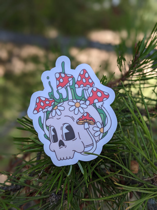 Mushroom Skull Sticker Twig Creations