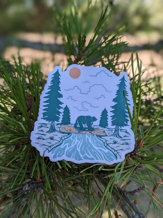 Bear Crossing Sticker Twig Creations