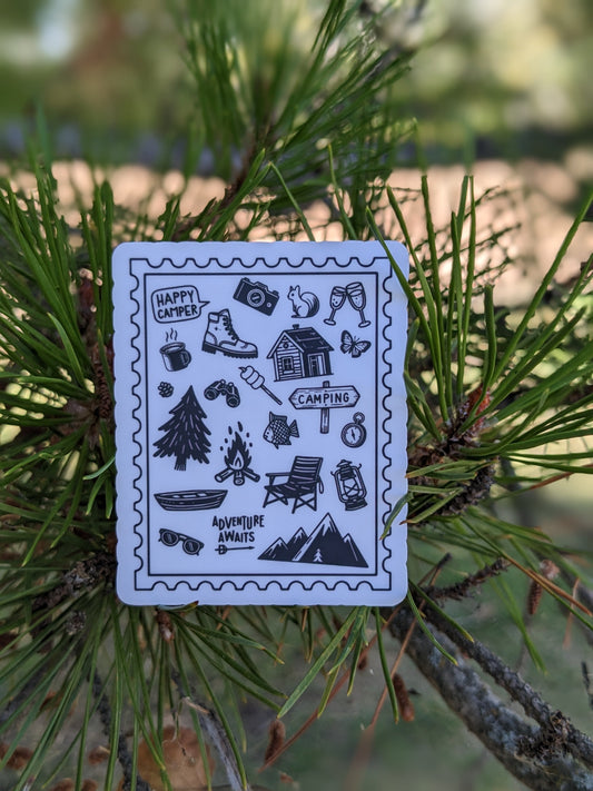Happy Camper Stamp Sticker Twig Creations