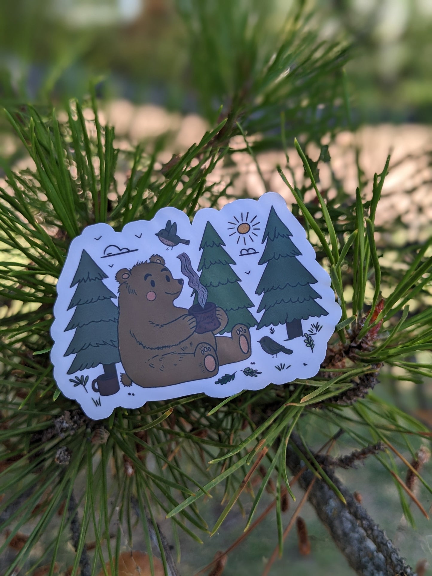 Bear Coffee Time Sticker Twig Creations
